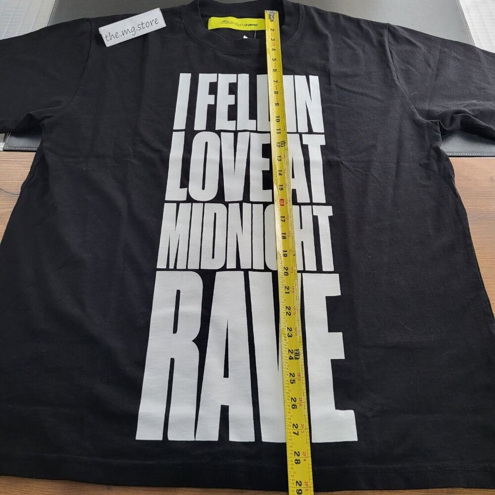 Midnight Rave 'I Fell In Love At Midnight Rave' Black Tee Shirt Mens Sz L / 3 - Picture 5 of 9